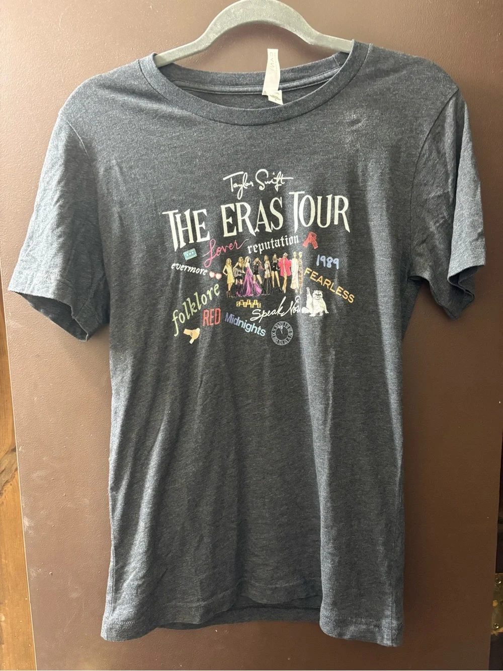 Taylor Swift Charcoal The Eras Tour Kids Graphic Tee with Colorful Artwork